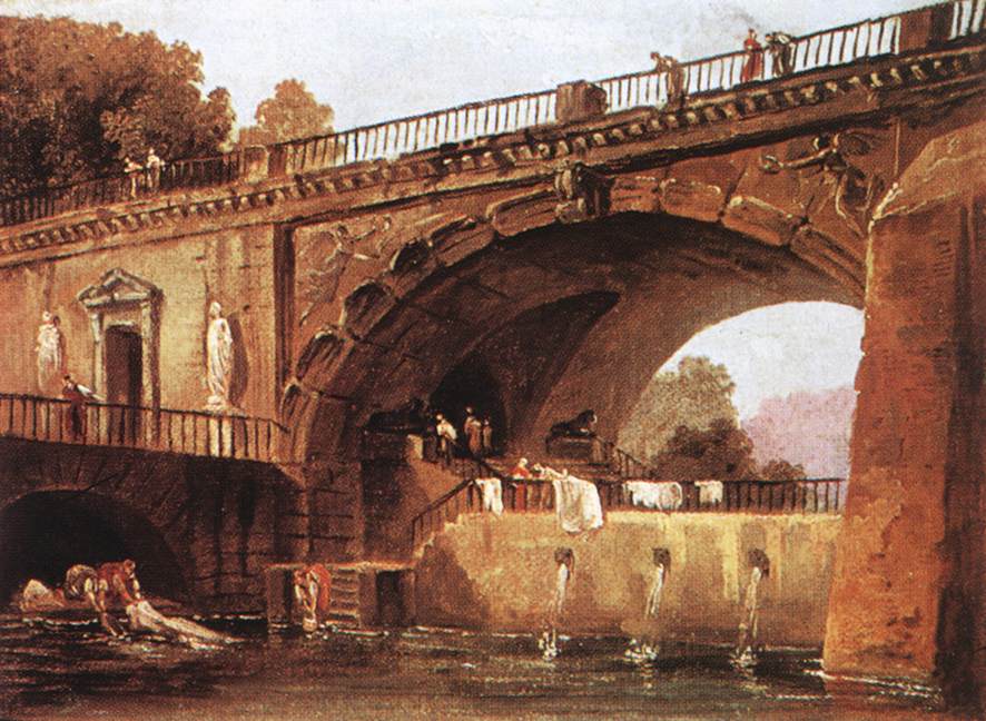 ROBERT, Hubert Washerwomen below a Bridge